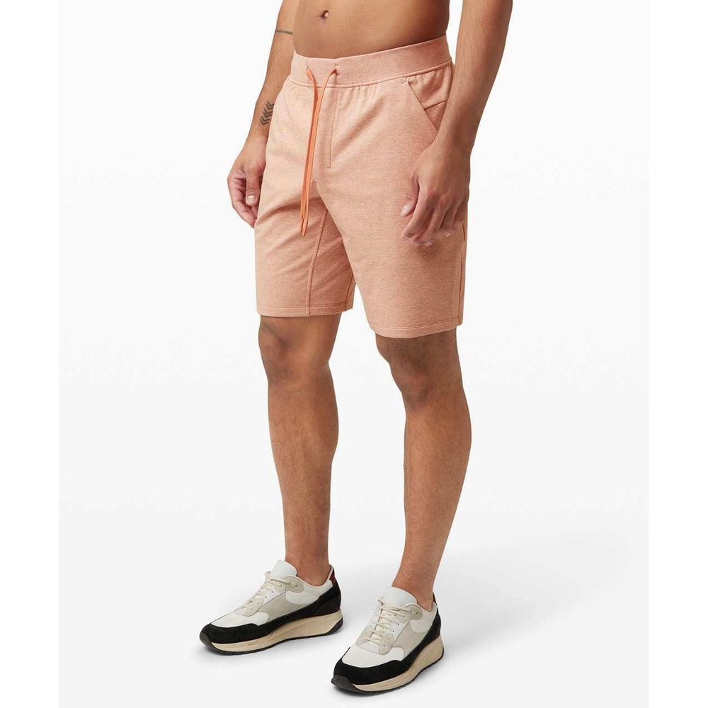 Lululemon City Sweat Shorts 9" Mens S Pink Heathered French Terry Athleisure EUC